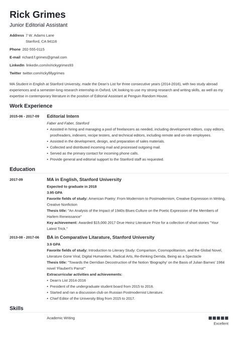 graduate cv template nanica | Resume objective examples, Entry level ...