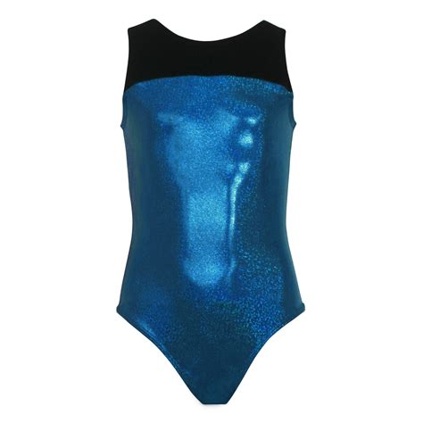 Royal Sparkly Hologram Black Velvet K Bee Leotards