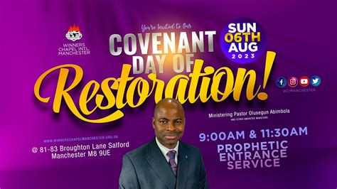 Covenant Day Of Restoration 2nd Service Pst Olusegun Abimbola Wci Manchester 06 08 23