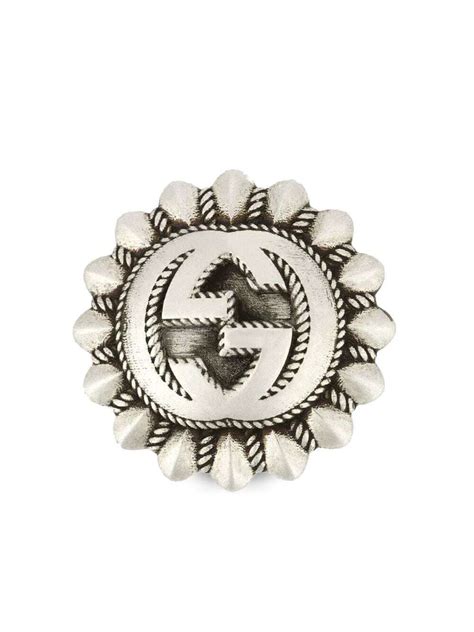 Gucci Interlocking G Brooch Silver Editorialist