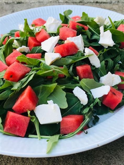 Sommersalat Med Vandmelon Og Feta Sommersalat Med Vandmelon