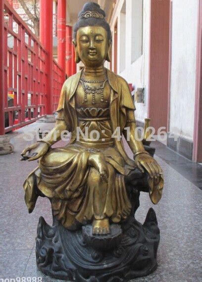 Nice Discount Tibet Buddhism Temple Bronze Gild Kwan Quan Yin