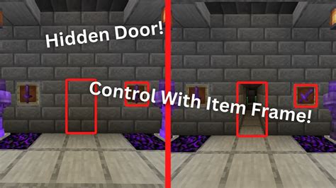 How To Make A Secret Piston Door Using An Item Frame In Minecraft Youtube