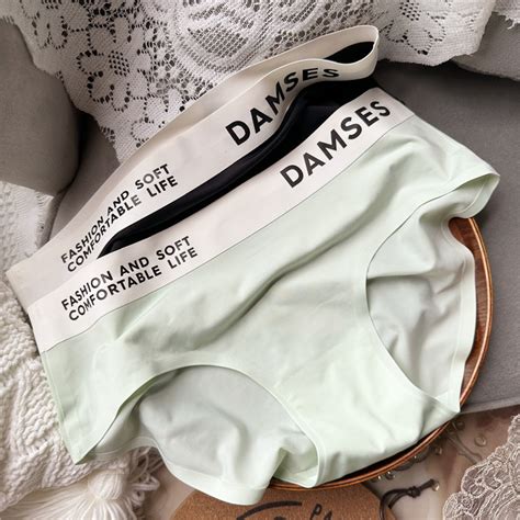 Letter Comfortable Ice Silk Adhesive Nude Pants Underwear And