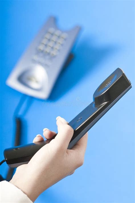 Making A Phone Call At The Office Stock Photo Image Of Electronics