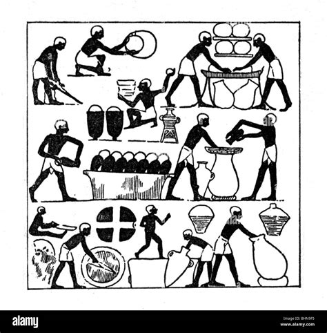 Alcohol Beer Brewing In Ancient Egypt After Relief From The Tomb