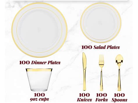 Amazon Prestee Piece Disposable Party Dinnerware Set For