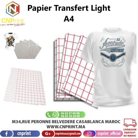 Papier De Transfert Jet D Encre Light A