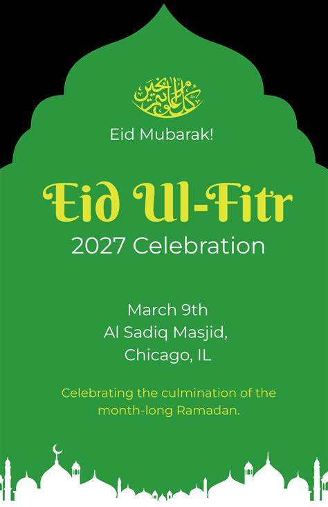 Free Eid Ul Fitr Poster Template To Edit Online