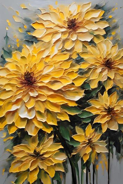 Premium Photo Dahlia Flower Painting Palette Knife