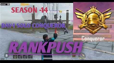 Day Solo Rank Push From Platinum To Conqueror Pubg Mobile Youtube