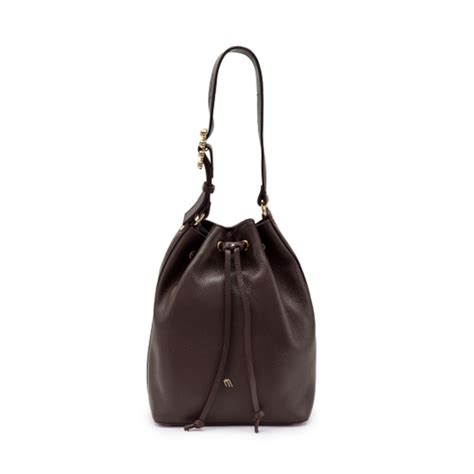 Tumbled Leather Bucket Bag Col Brown Frau