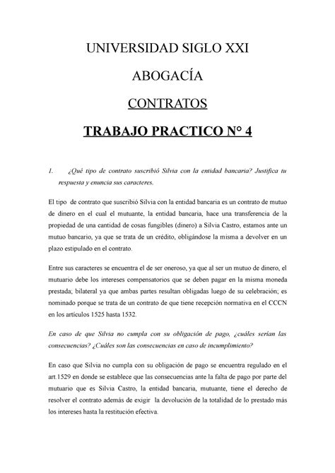 Contratos Tp Tfggvnhgndg Universidad Siglo Xxi Abogac A Contratos