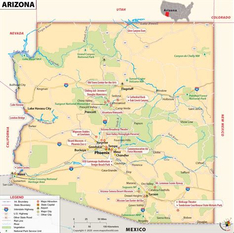 Arizona Map Map Of Arizona Detailed Az Map