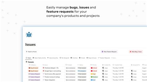 Issue Tracker - Notion Template 