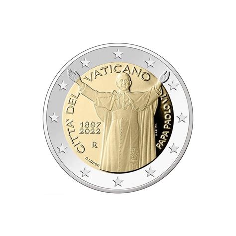 Papa Pablo VI 2 Euro 2022 Vaticano Monedas Lamasbolano