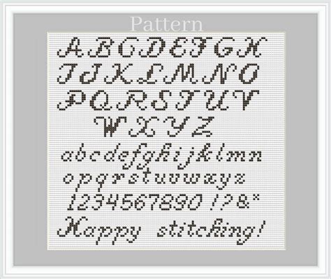 Cursive Alphabet Cross Stitch Pattern Cross Stitch Font - Etsy