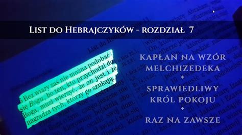 List Do Hebrajczyk W Rozdzia Jezus Skuteczny Kap An Na Wz R