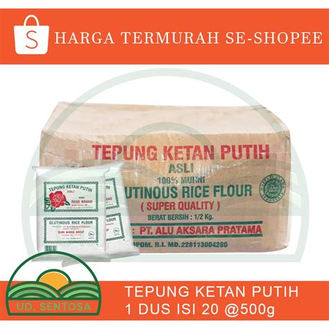 Jual Tepung Ketan Tepung Ketan Putih Rose Brand Karton Isi 20 500 Gr