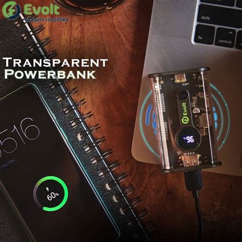 Evolt 10000 MAH Transparent Powerbank 33 3Wh Battery Rated Power Can