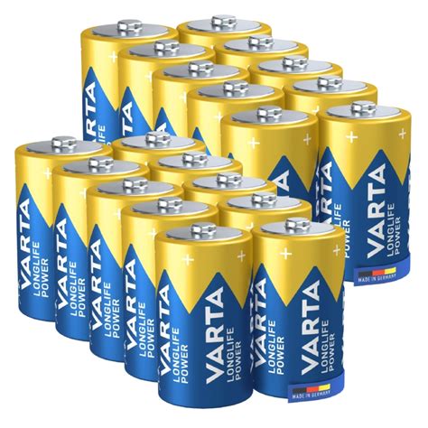 Varta Longlife Power Alkaline Battery Mono D 4920 LR20 Loose 20 Pack