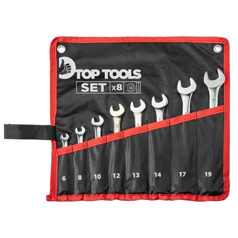 Zestaw kluczy płasko oczkowych TOP TOOLS 6 19 MM 8 sztuk 5902062353603