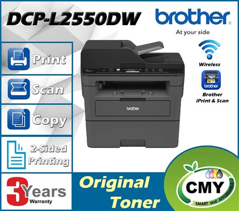 Brother DCP L2550DW 3 In 1 Wireless Mono Laser Printer Auto 2 Sided