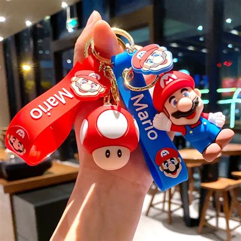 New Cartoon Creative Super Mario Keychain Mario Doll Keychain School