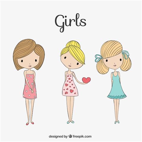 Cute Girls Vector Free Download