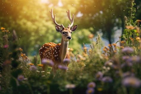 Premium AI Image | Forest deer wallpaper