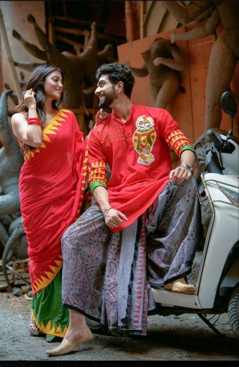 Buy Bengali Couple Kurta Saree Combo Sep-21: 8 Online | Men fashion ...