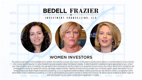 Bedell Frazier Investment Counselling Women Investors Youtube