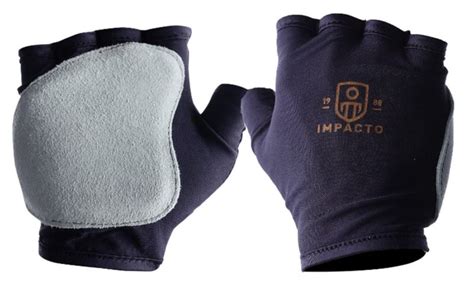 Impacto Fingerless Anti Impact Gloves With Suede Leather Palms Medium