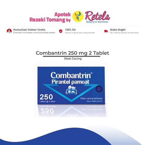 Jual Combantrin Tablet 250 Mg 2 Tablet Mengatasi Cacing Kremi