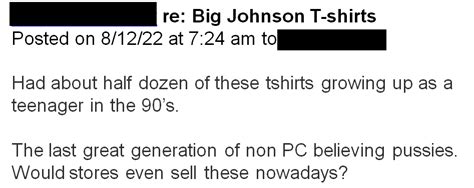 Big Johnson Shirts Were Controversial In The 90s Too R