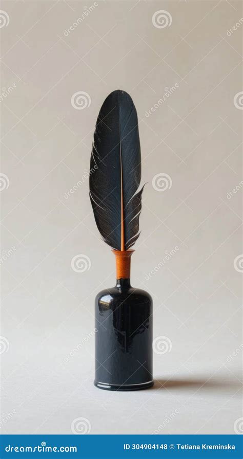 A Minimalist Composition Featuring An Elegant Elongated Feather Quill