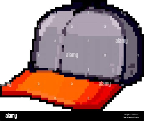 Front Baseball Cap Game Pixel Art Vector Illustration Stock Vector