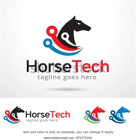 Horse Tech Logo Template Design Vector Stock Vector Royalty Free