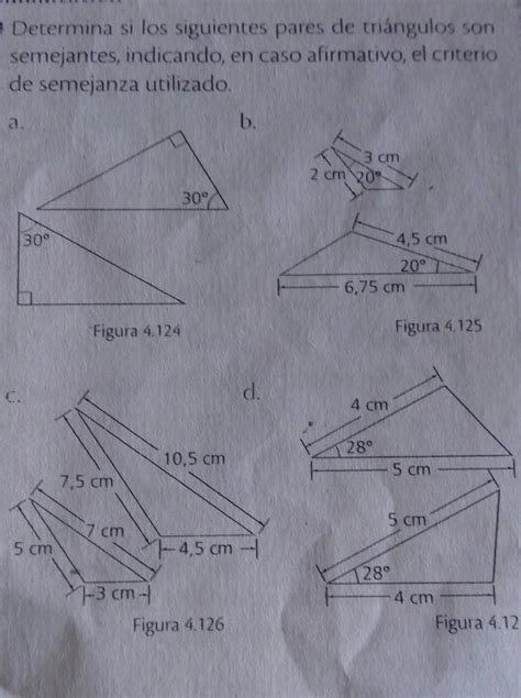 Determina Si Los Siguientes Pares De Tri Ngulos Son Semejantes