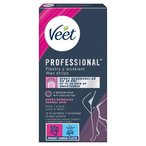 Veet Professional Plastry z woskiem skóra normalna 12 sztuk i 2