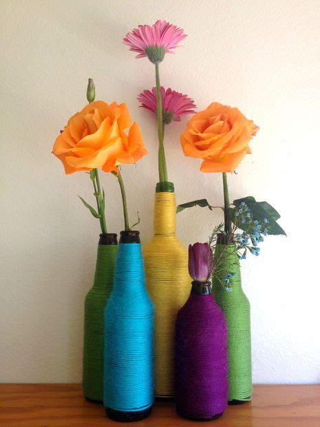 How To Turn A Beer Bottle Into A Colorful Flower Vase Flower Vase Diy