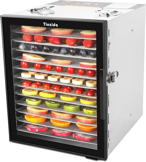 Amazon Tinzida Food Dehydrator Machine 12 Stainless Steel Trays