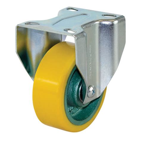 100mm Polyurethane Tyre On Nylon Centre Wheel 200kg Capacity Castor