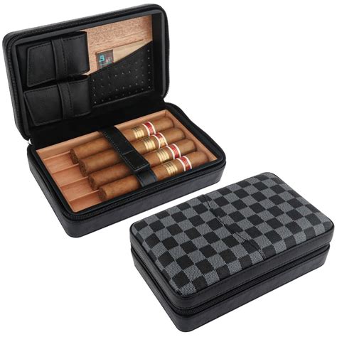 Buy Tisfa Cigar Humidor Cedar Wood Travel Portable Leather Cigar Case