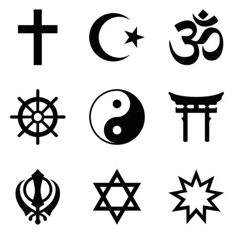 Nine symbols of World religions and major religious groups — Stock ...