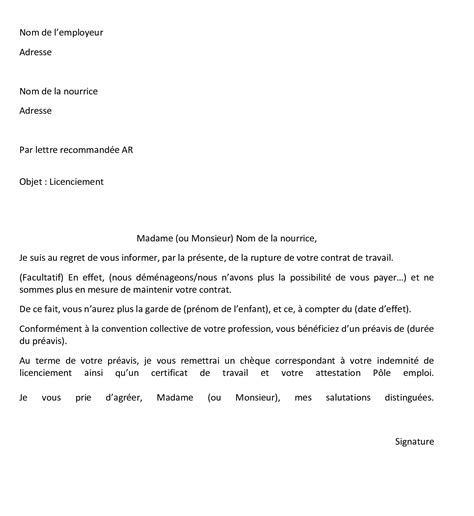 Modele Lettre De Licenciement Hot Sex Picture