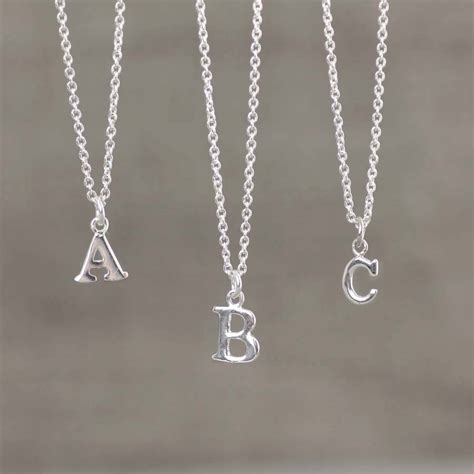 Girls Silver Initial Necklace By Hersey Silversmiths