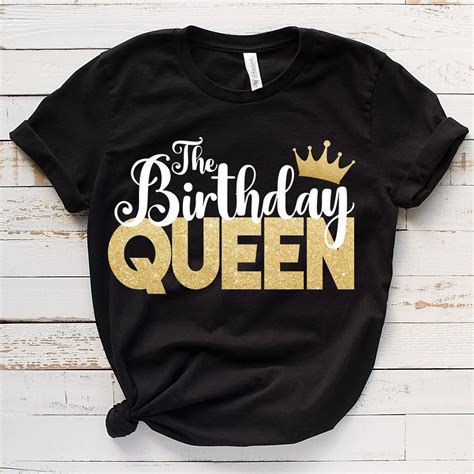 Birthday Queen Shirt Womens Birthday Shirt Glitter Birthday Shirt Etsy