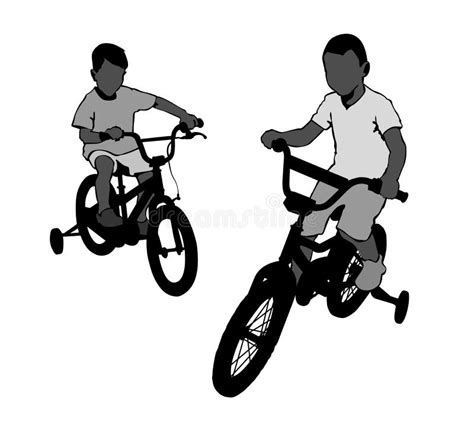 Twee Jongens Op Een Fiets Vector Illustratie Illustration Of