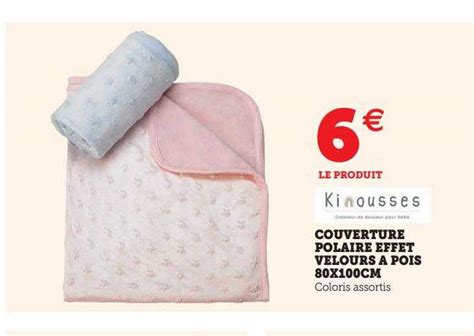 Promo Couverture Polaire Effet Velours à Pois 80 X 100 Cm Kinousses